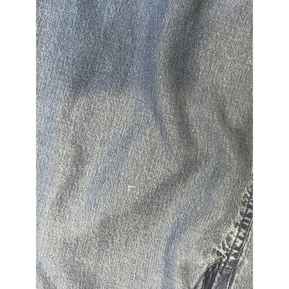 Liz Claiborne Lizwear Women 8 denim Jean Long Skirt Button Front Tie Waist Slit - Picture 10 of 11